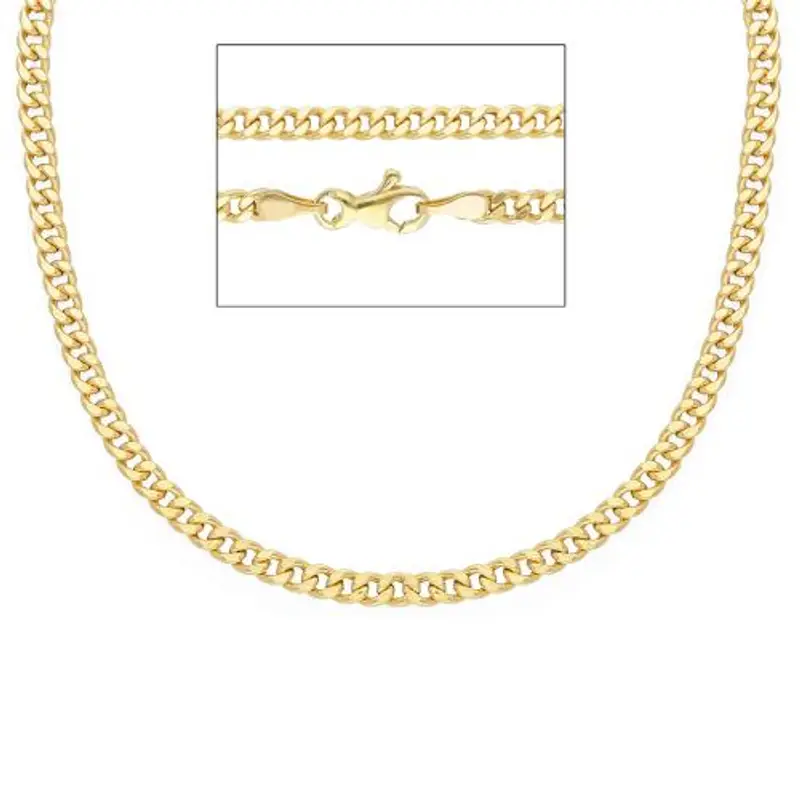 catena groumette da uomo in oro giallo 18 kt 45 cm