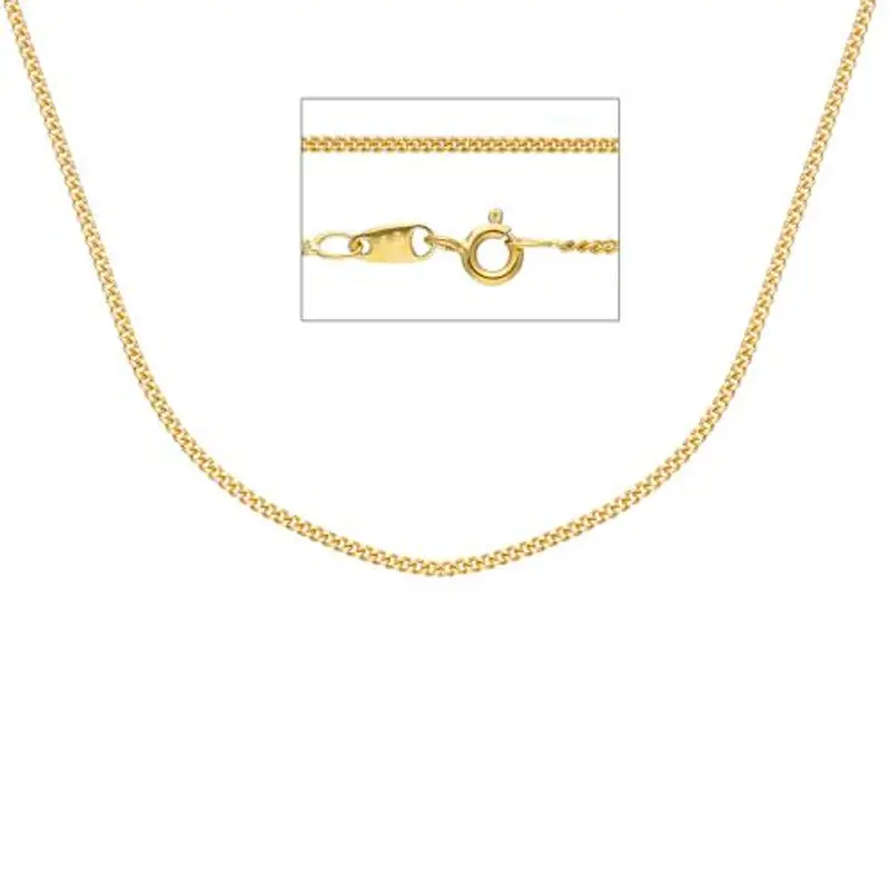catena maglia groumette da uomo 50cm in oro giallo 18kt