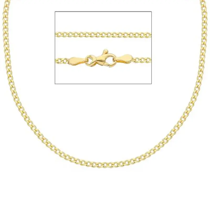 catena maglia groumette sottile da uomo 50cm in oro giallo 18kt