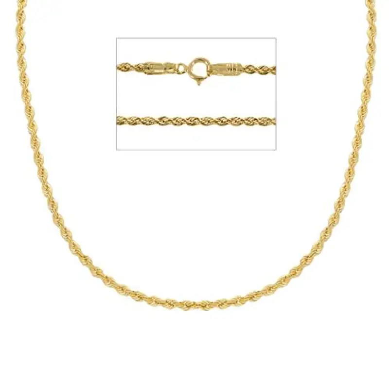 catena sottile unisex in oro giallo modello fune 60 cm