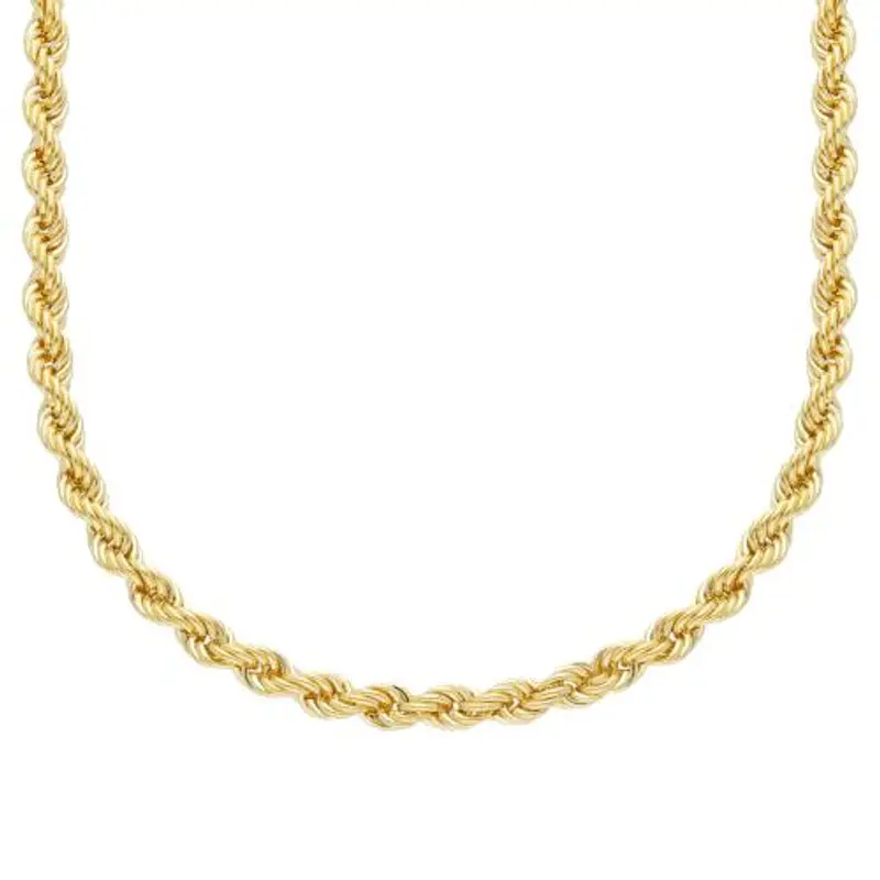 catena spessa unisex in oro giallo modello fune 50 cm