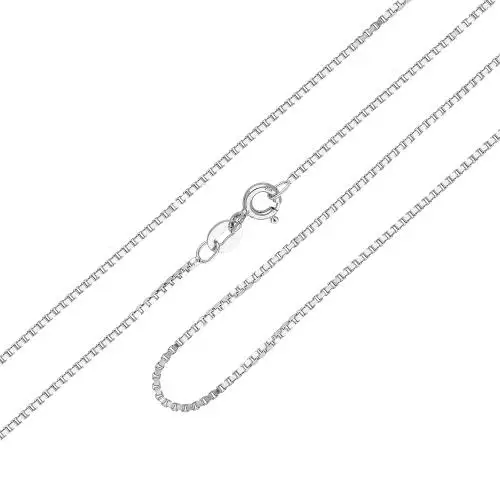 catena unisex in oro bianco a maglia veneziana 60 cm media miniatura 4