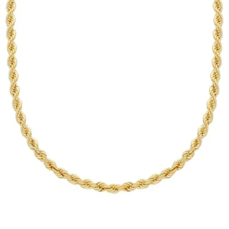 catena unisex in oro giallo modello fune 60 cm media