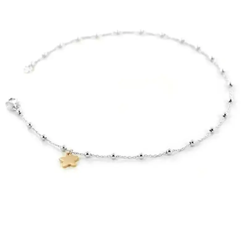 cavigliera in oro con ciondolo stella in oro rosa