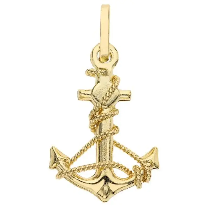ciondolo ancora in oro giallo con collana