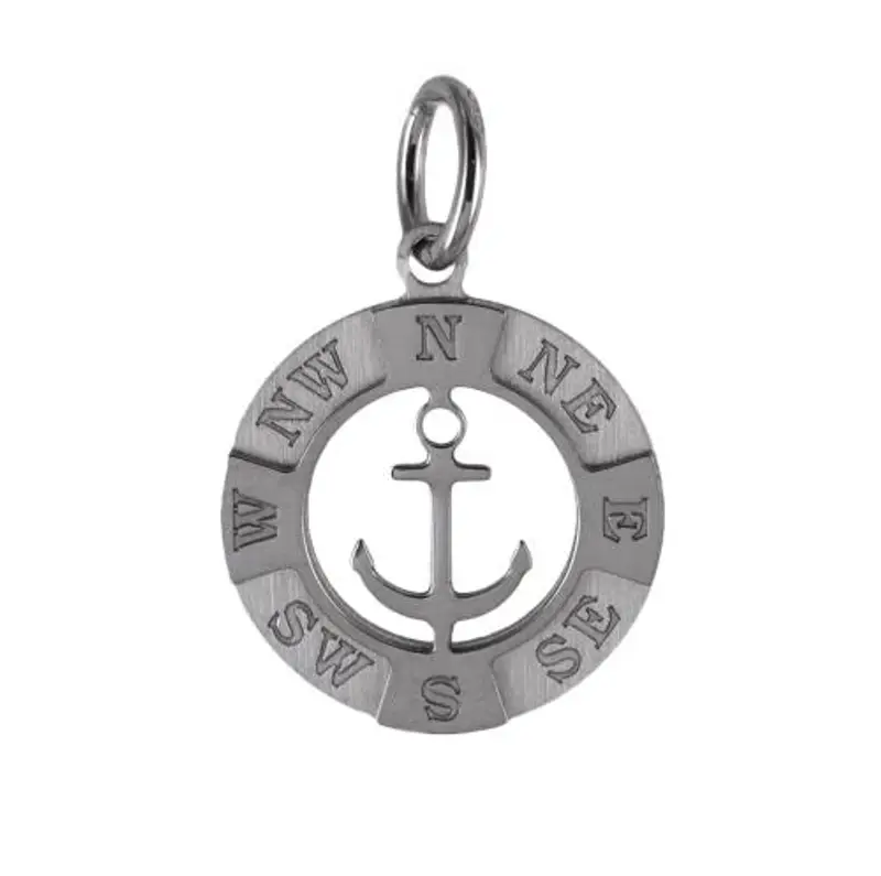 ciondolo ancora media in oro bianco ciondolo nautico 16 mm