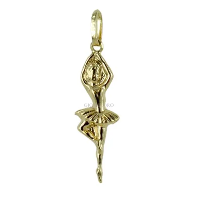 ciondolo ballerina in oro giallo con collana