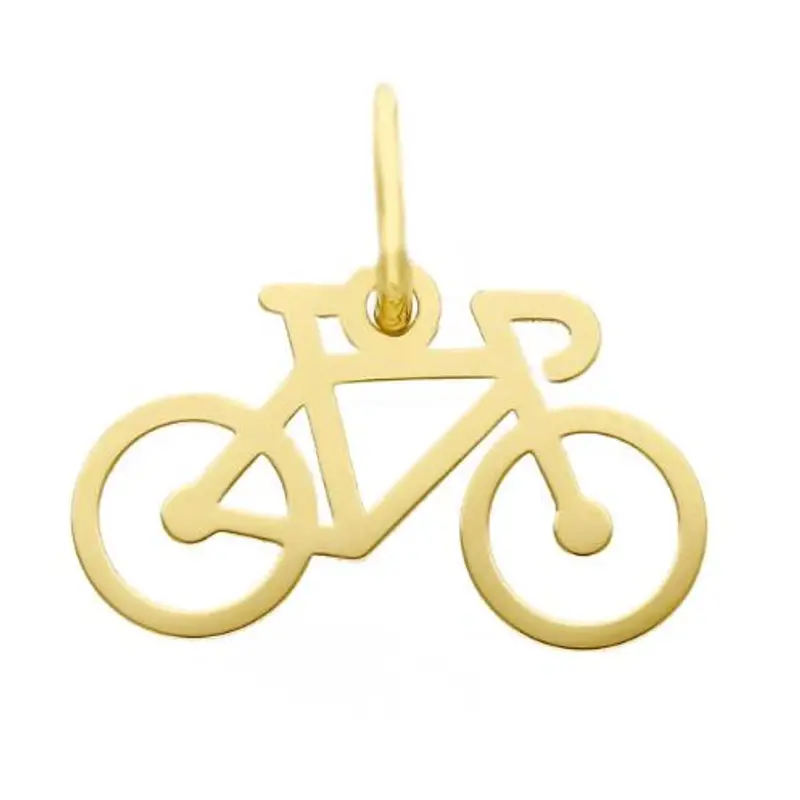 ciondolo bicicletta in oro giallo con collana