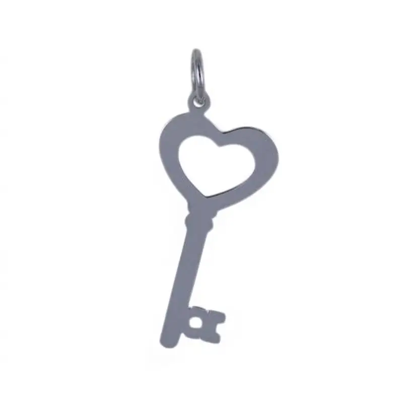 ciondolo chiave in oro bianco a lastra