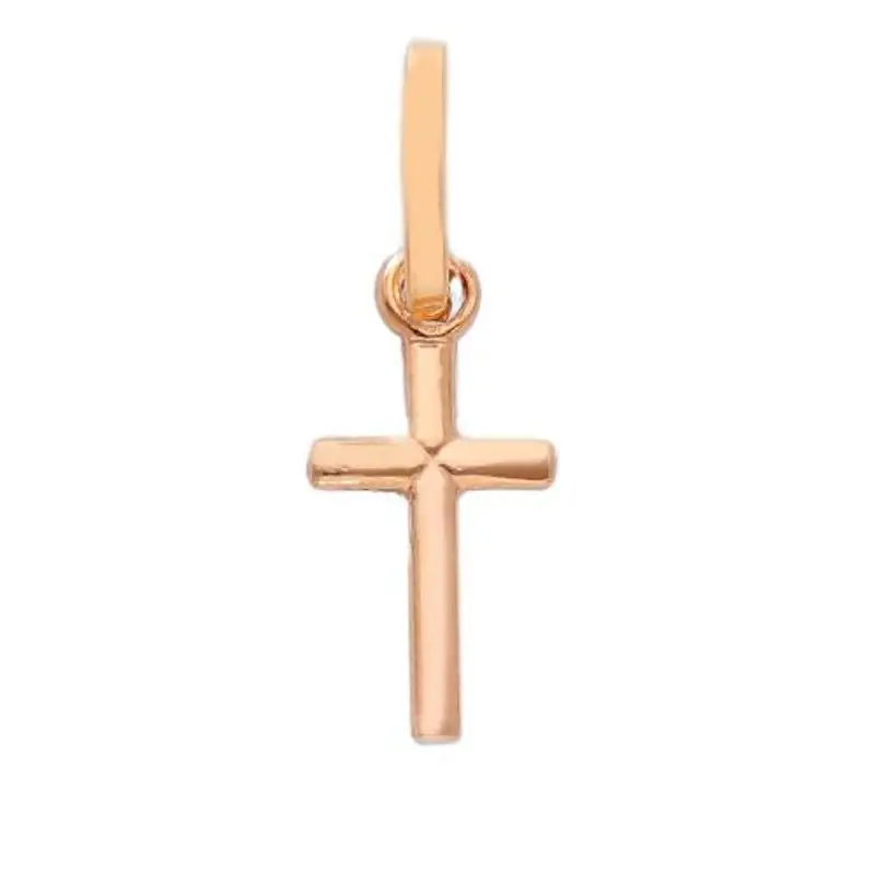 ciondolo croce piccola in oro rosa con collana