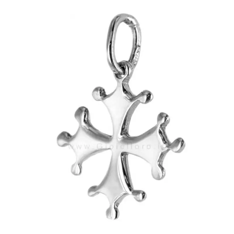 ciondolo croce pisa in oro bianco 18 kt