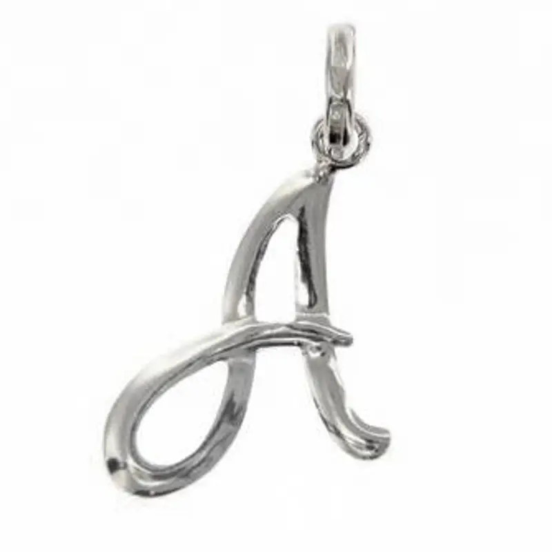 ciondolo lettera iniziale alfabeto in oro bianco