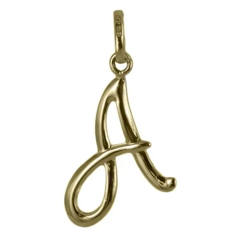 ciondolo lettera iniziale alfabeto in oro giallo