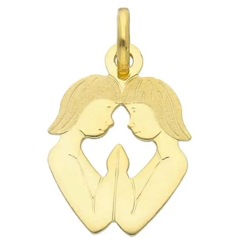 ciondolo oroscopo - segno zodiacale - in oro giallo gemelli