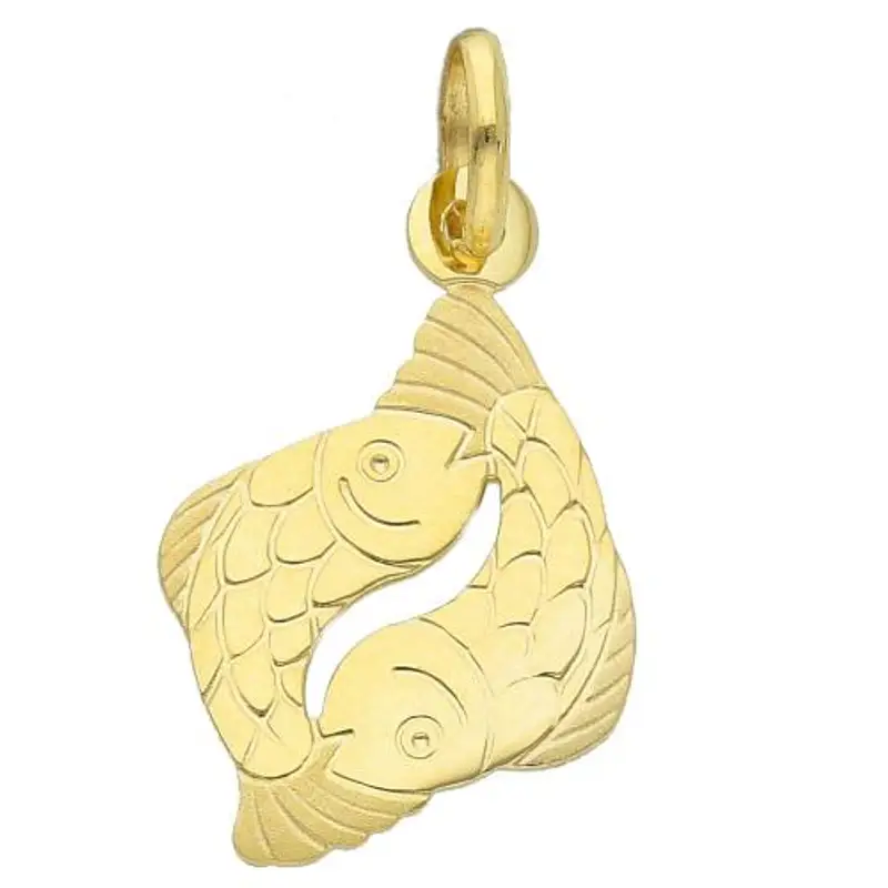 ciondolo oroscopo - segno zodiacale - in oro giallo pesci