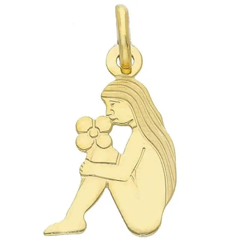 ciondolo oroscopo - segno zodiacale - in oro giallo vergine