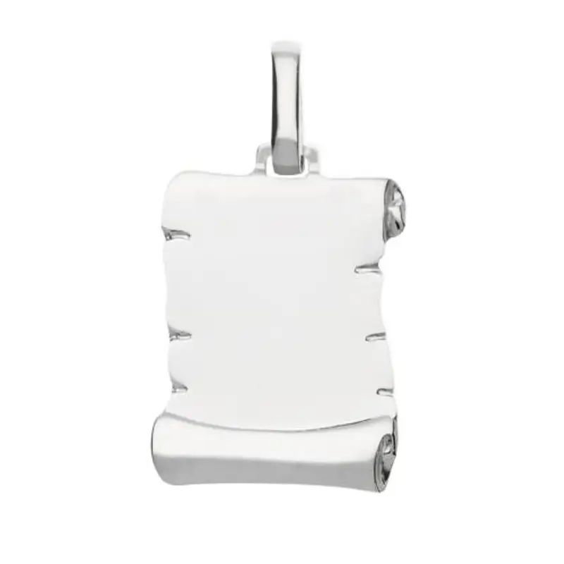 ciondolo pergamena media personalizzabile in oro bianco 14x17 mm