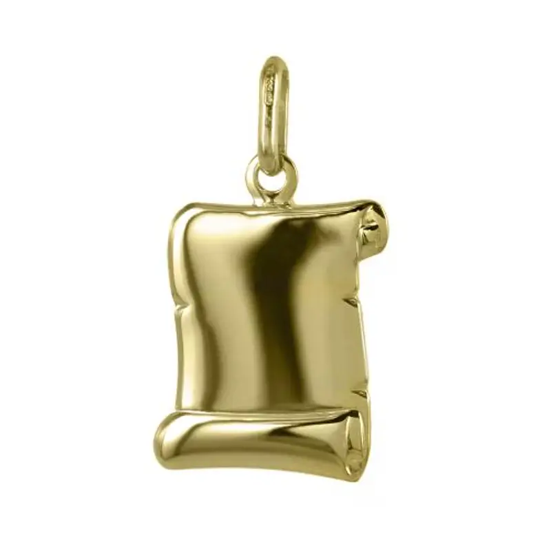 ciondolo pergamena media personalizzabile in oro giallo 14x17 mm