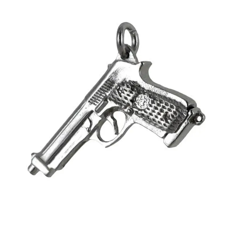ciondolo pistola semiautomatica in argento