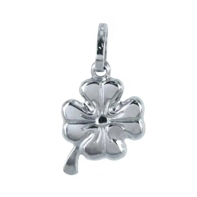 ciondolo quadrifoglio in oro bianco