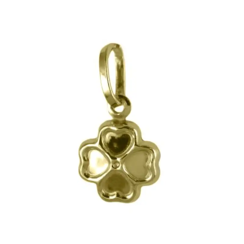 ciondolo quadrifoglio in oro giallo