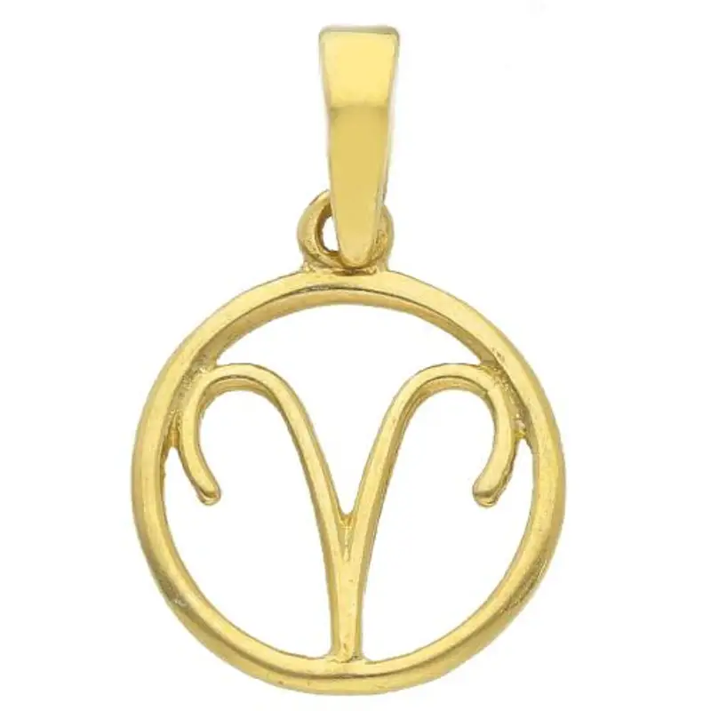 ciondolo segno zodiacale ariete in oro giallo stilizzato