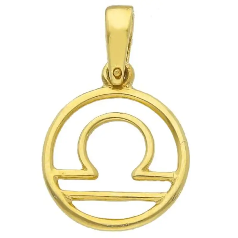 ciondolo segno zodiacale bilancia in oro giallo stilizzato