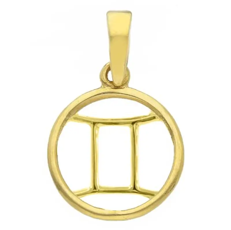 ciondolo segno zodiacale gemelli in oro giallo stilizzato