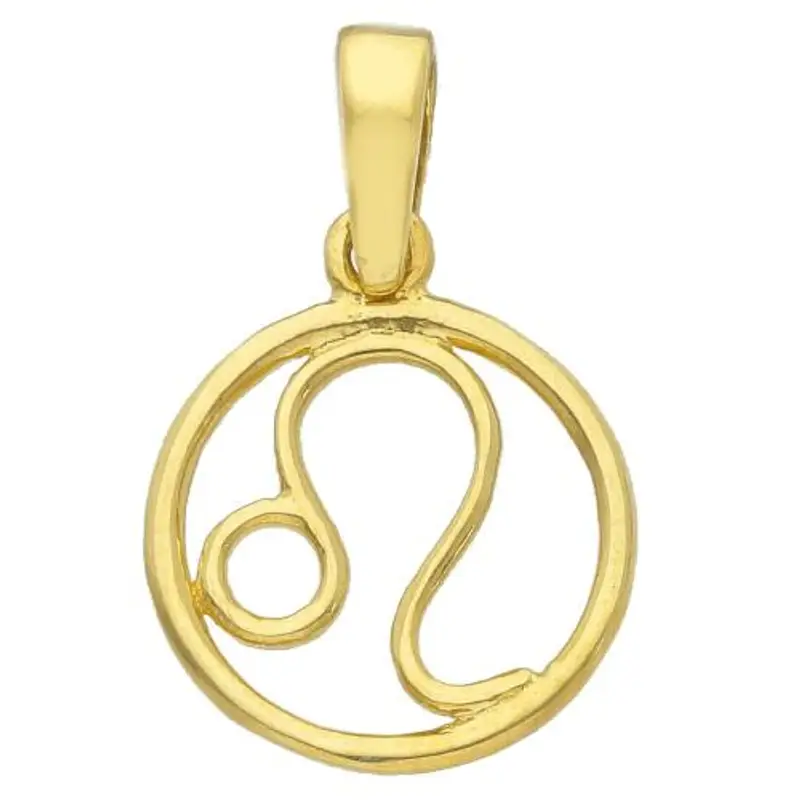 ciondolo segno zodiacale leone in oro giallo stilizzato
