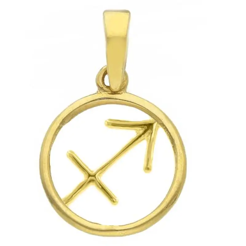 ciondolo segno zodiacale sagittario in oro giallo stilizzato