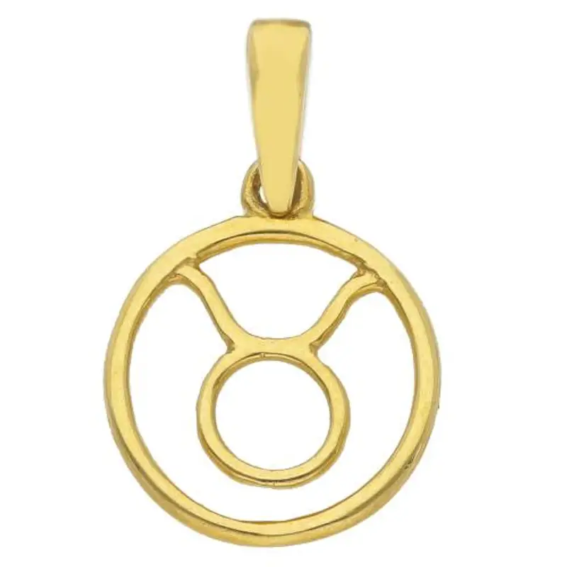 ciondolo segno zodiacale toro in oro giallo stilizzato