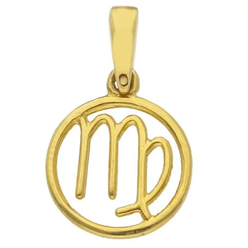 ciondolo segno zodiacale vergine in oro giallo stilizzato