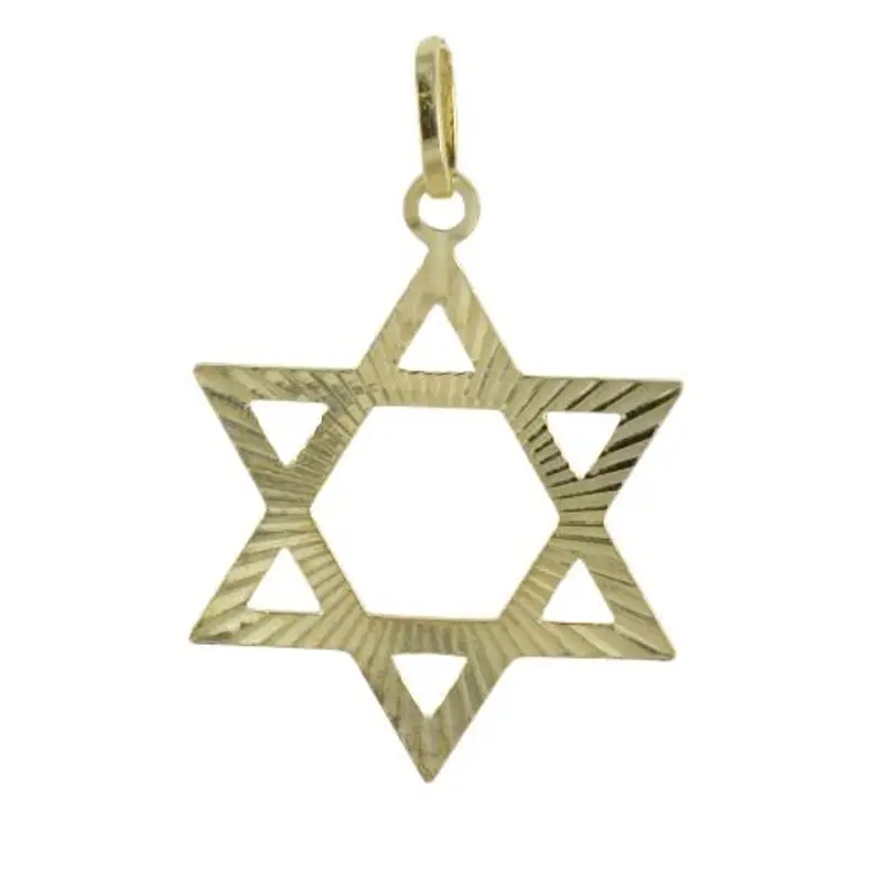 ciondolo stella di david in oro giallo