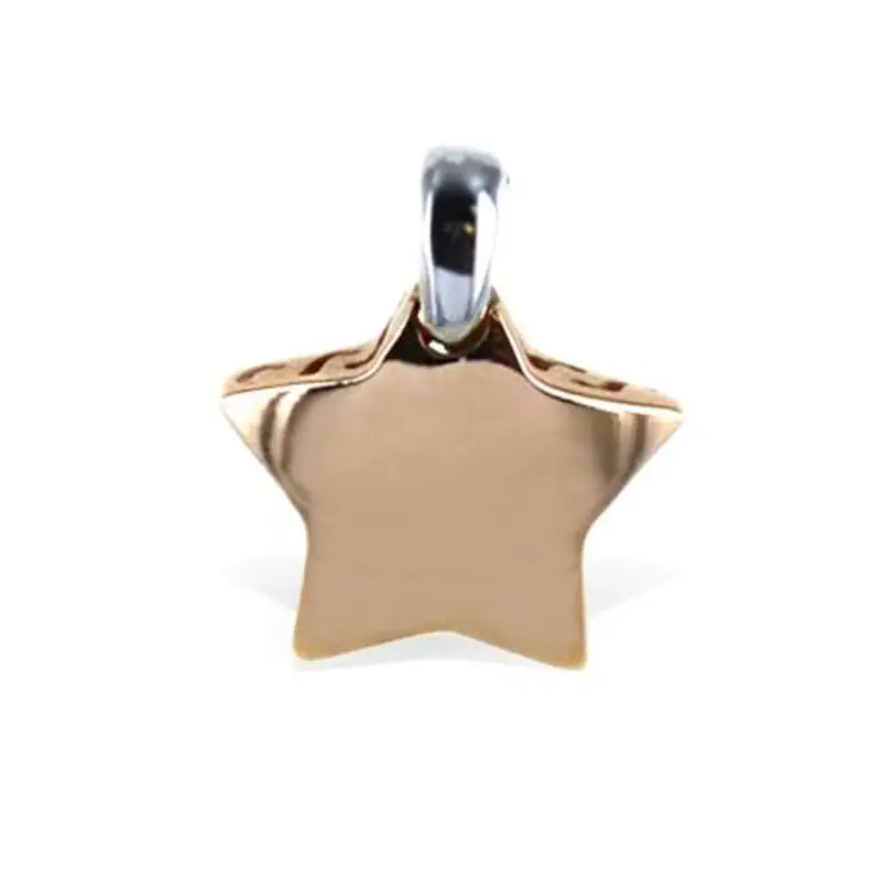 ciondolo stella in oro rosa e bianco