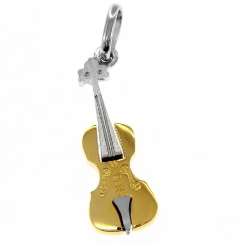 ciondolo violino in oro giallo con collana