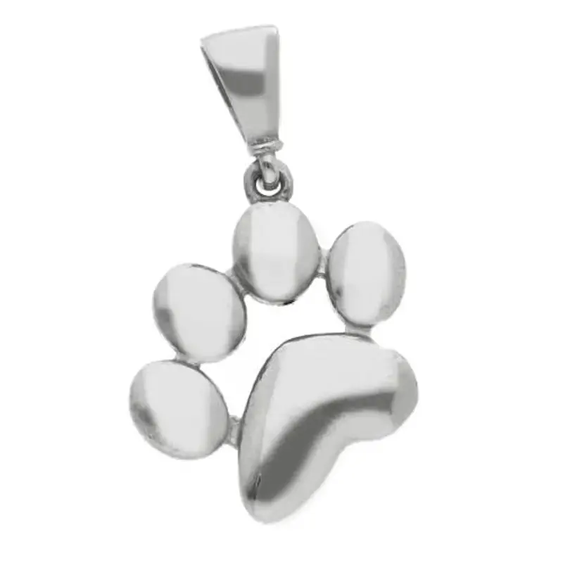 ciondolo zampa impronta in oro bianco 18kt