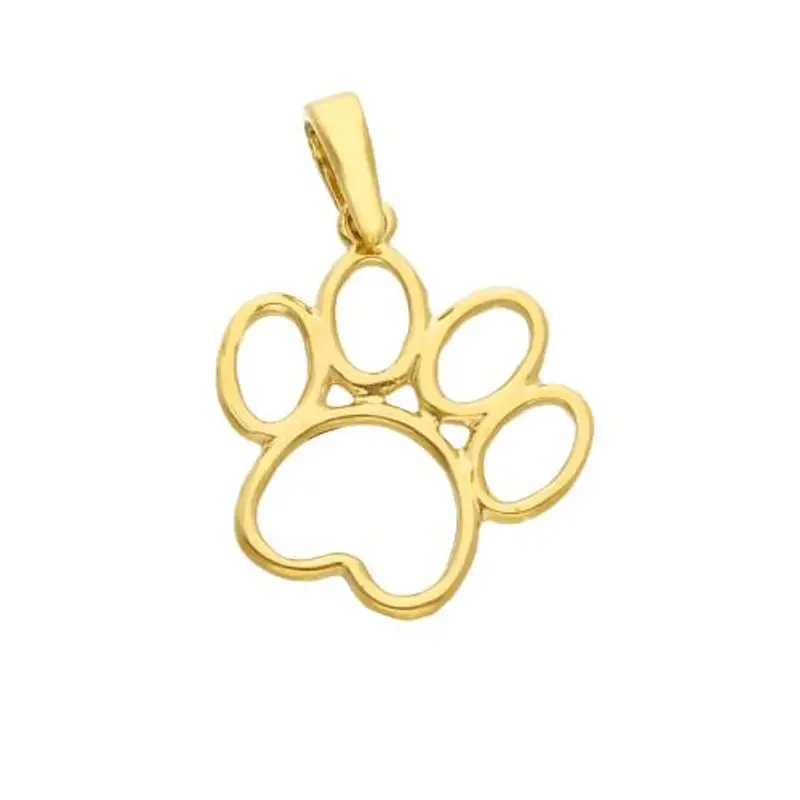 ciondolo zampa impronta in oro giallo a filo 18kt