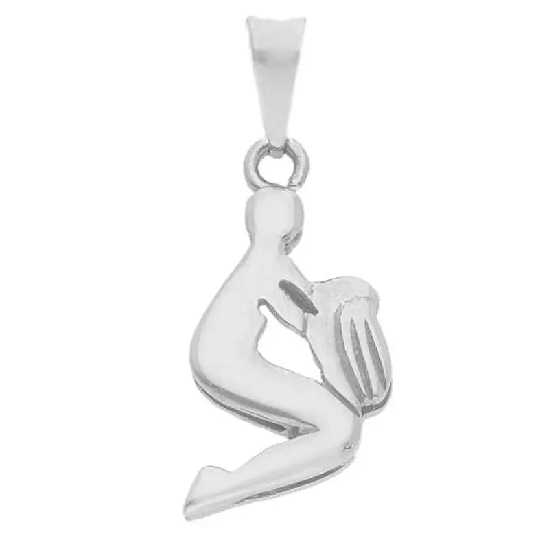 ciondolo zodiaco in oro bianco - segno acquario