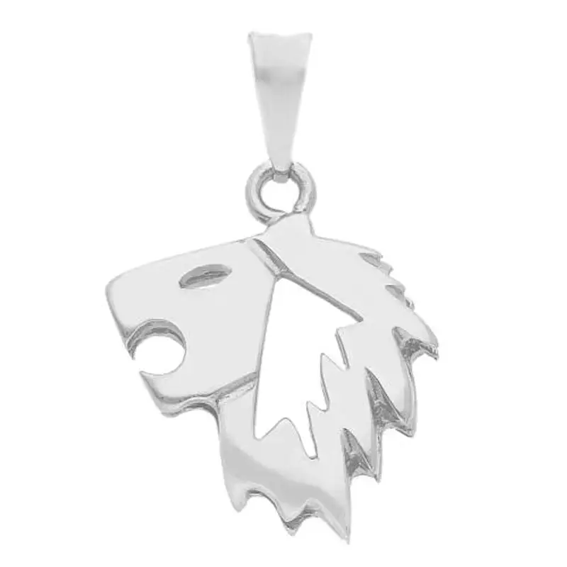 ciondolo zodiaco in oro bianco - segno leone