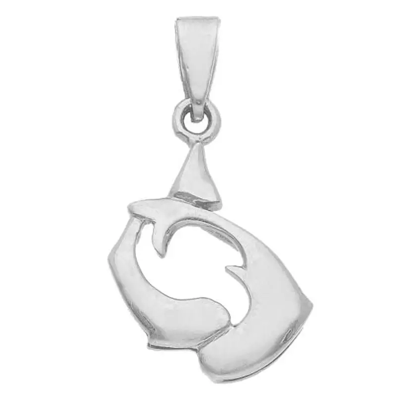 ciondolo zodiaco in oro bianco - segno pesci