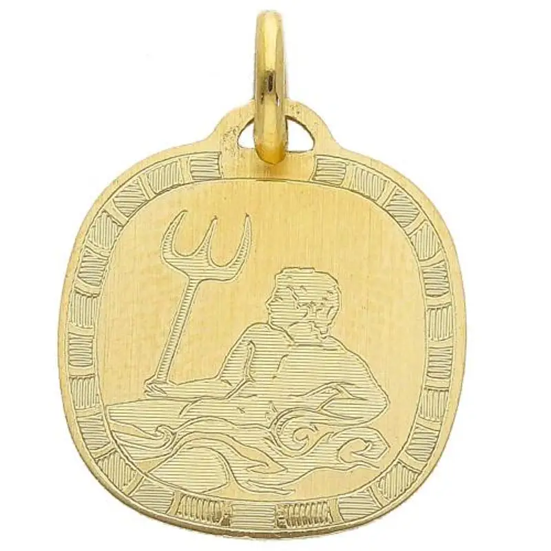 ciondolo zodiaco in oro giallo - segno acquario