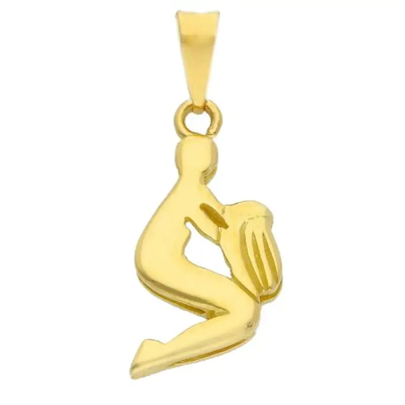 ciondolo zodiaco in oro giallo - segno acquario