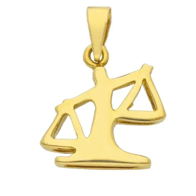 ciondolo zodiaco in oro giallo - segno bilancia
