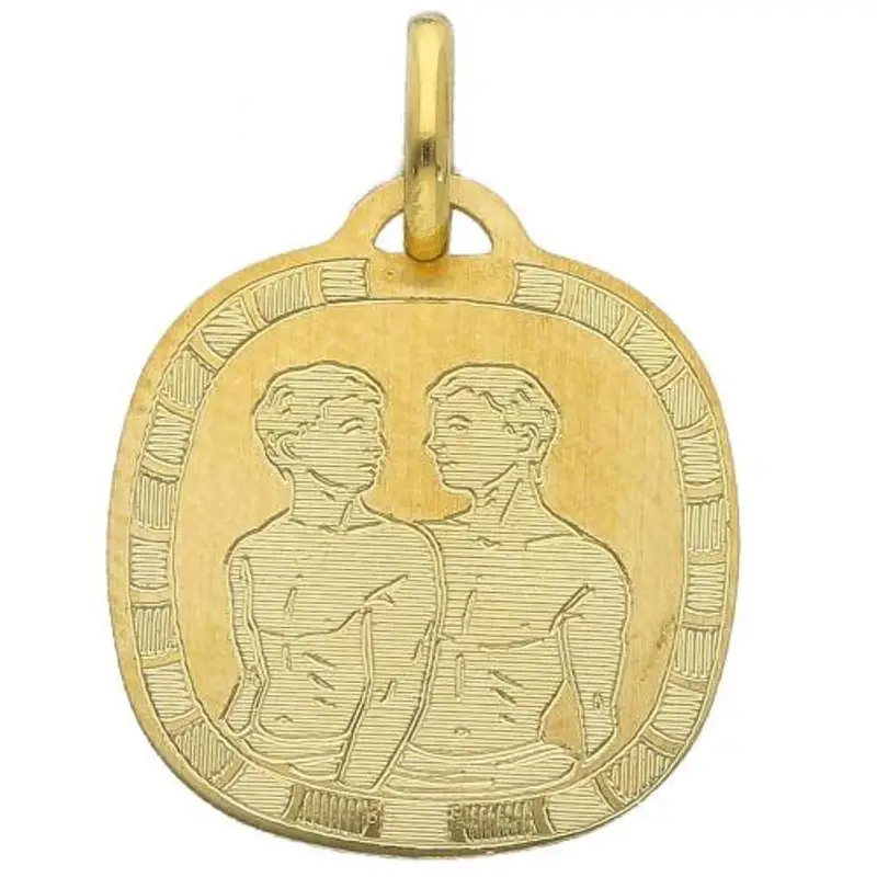 ciondolo zodiaco in oro giallo - segno gemelli