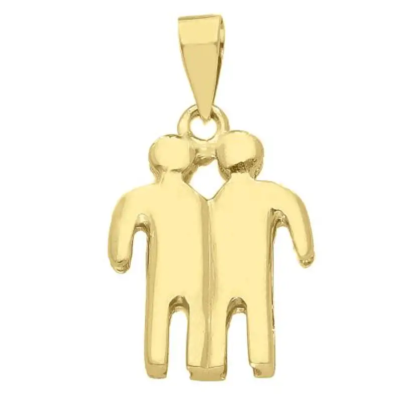 ciondolo zodiaco in oro giallo - segno gemelli
