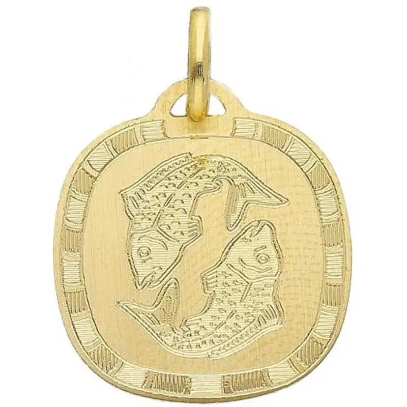 ciondolo zodiaco in oro giallo - segno pesci