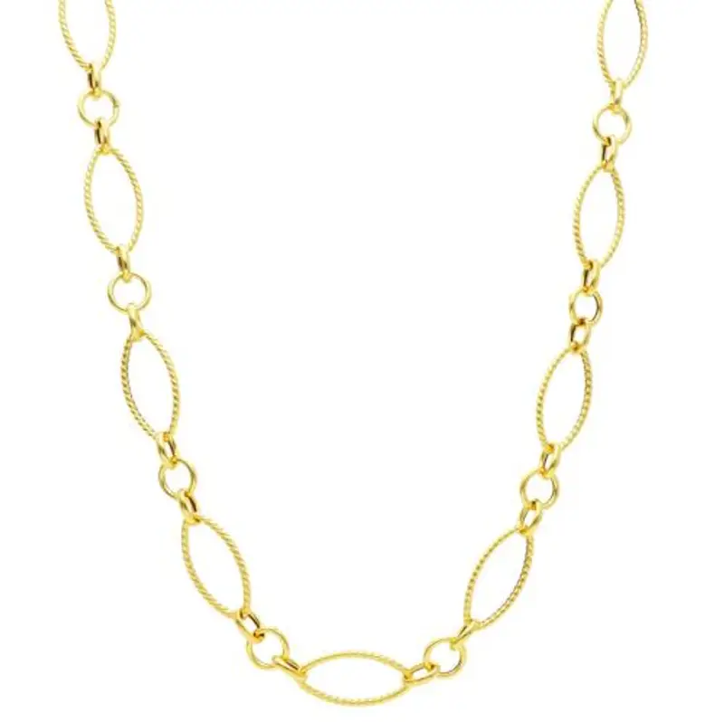 collana a maglia rolo alternata in oro giallo