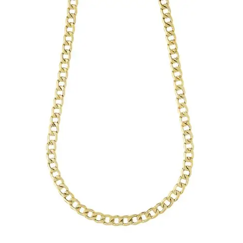collana catena da uomo groumette leggera oro giallo 60 cm large