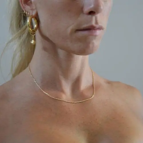 collana catena maglia rolo da donna in oro giallo 40 cm media miniatura 3