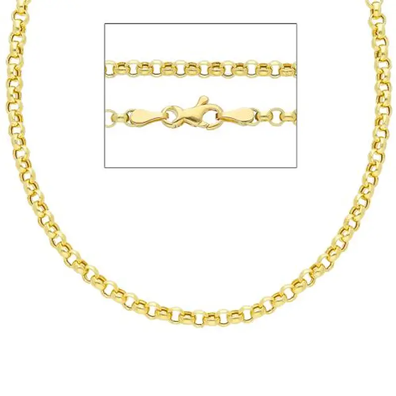 collana catena maglia rolo da donna in oro giallo 40 cm spessa